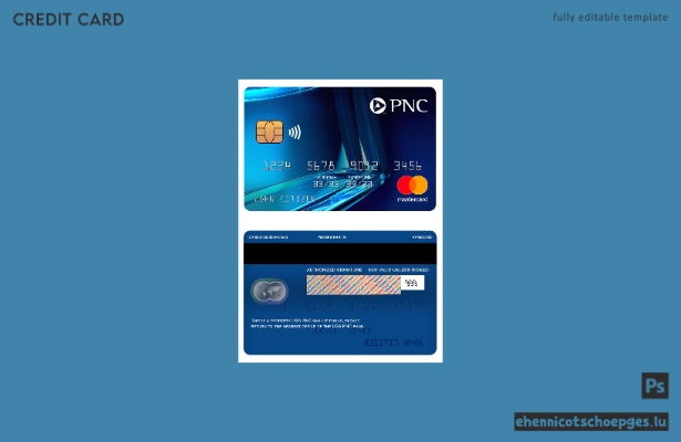 USA PNC Bank Mastercard blaue Beispielvorschau